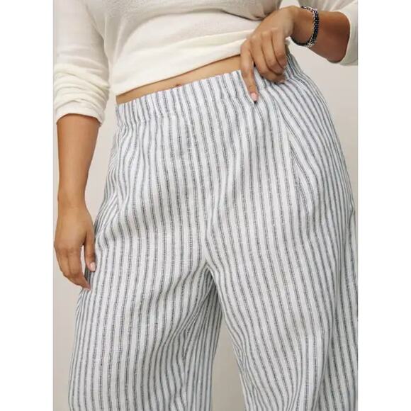 REFORMATION Fernando Linen Wide Leg Pants Antibes Stipe Sz 1X NWT {3A45} - Picture 4 of 9